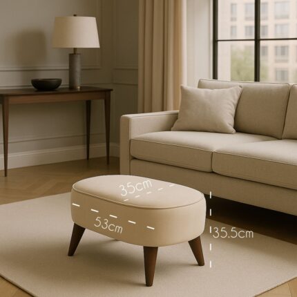A5 Home Oval Puf Koltuk 53X35 Uzanma Koltuğu Makyaj Koltuğu - Görsel 2