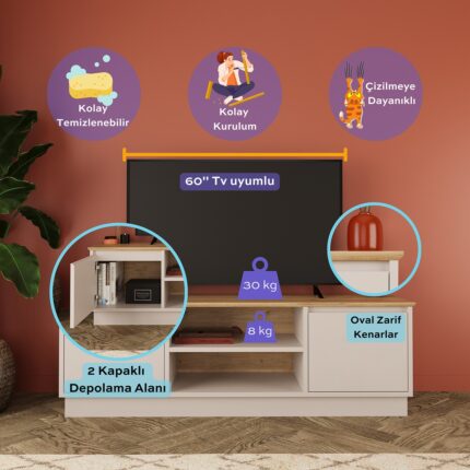 Bimossa Mono Tv Ünitesi 140 cm - Görsel 2