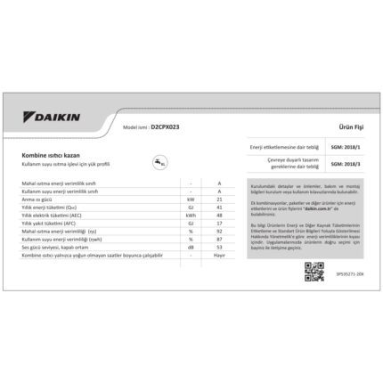 Daikin Premix VZ 23kW (TR.D2CPX023BATR) Tam Yoğuşmalı Kombi + Baca Seti - Görsel 4