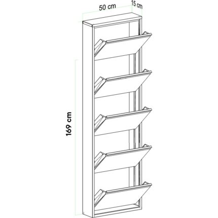 EVDEMO 5 Kapaklı Metal Ayakkabılık Beyaz - Görsel 5