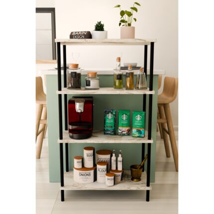 Barin Design 4 Katlı Çevir Kur Mutfak Rafı Çok Amaçlı Düzenleyici, Baharatlık, Kahve Köşesi, Açık Mutfak Dolabı - Görsel 2