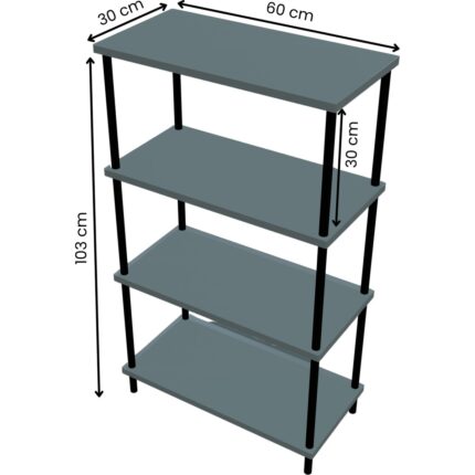 Barin Design 4 Katlı Çevir Kur Mutfak Rafı Çok Amaçlı Düzenleyici, Baharatlık, Kahve Köşesi, Açık Mutfak Dolabı - Görsel 4