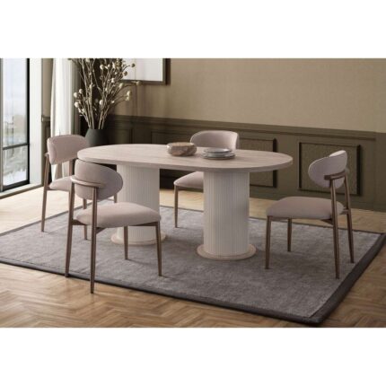 AlfaCountry Mobilya Travertino Modern Yemek Masası  Takımı 4 Sandalye