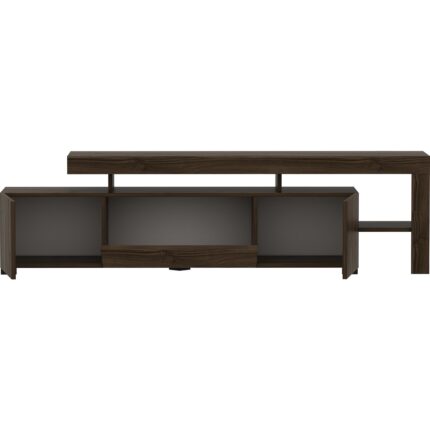 İnarch Dizayn Beliz Modern LED Işıklı 3 Kapaklı, Raflı TV Sehpası – 192 cm - Ceviz - Görsel 4