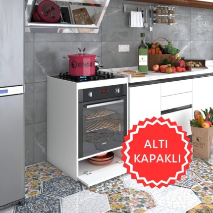 Kenz Life Kenzlife ankastre modülü kabini berilyum byz fırın ocak dolabı altı kapaklı 85(Y)*60(G)*56(D)