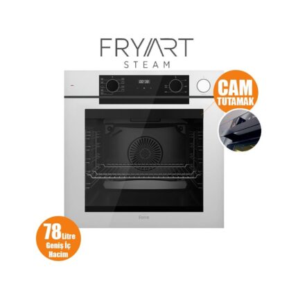 Ferre Steamart-Fryart-Sılentart Serisi Beyaz Set (SC406-WFA + QEP64CB +D064-SA) - Döküm Izgara / 65 cm Ocak - Görsel 5