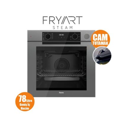 Ferre Steamart-Fryart-Sılentart Serisi Gri Set (SS208 + QEP64CPR +D082-SA) - Emaye Izgara - Görsel 5