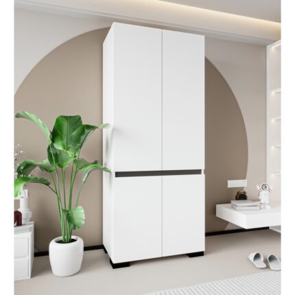 VM VERTEX MOBİLYA Floransa 4 Kapılı Flr-Ia2 Beyaz- Antrasit Gardırop - Görsel 3