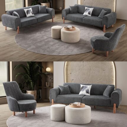 Edsy Home Armoni 3+3+1+1 Koltuk Takımı Antrasit