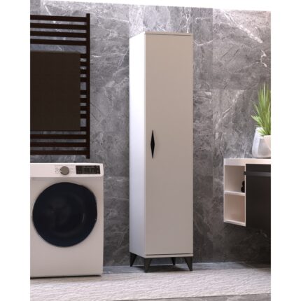 Mossano Vesso Tek Kapaklı Dolap Çok Amaçlı Dolap Banyo Dolabı Mutfak Dolabı Kiler Dolabı Raflı Dolap