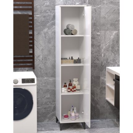 Mossano Vesso Tek Kapaklı Dolap Çok Amaçlı Dolap Banyo Dolabı Mutfak Dolabı Kiler Dolabı Raflı Dolap - Görsel 4