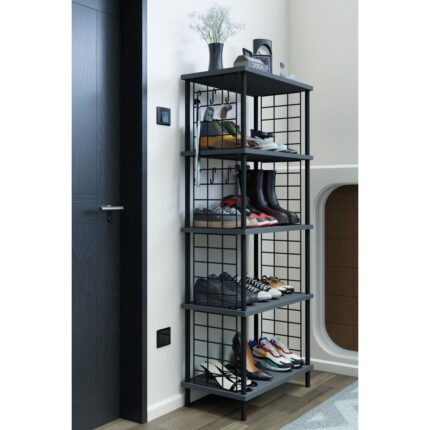 Barin Design 5 Raflı Telli Çevir Kur Çok Amaçlı Ayakkabılık ve Düzenleyici Raf Ünitesi Antre, Banyo, Balkon, Ofis - Görsel 3
