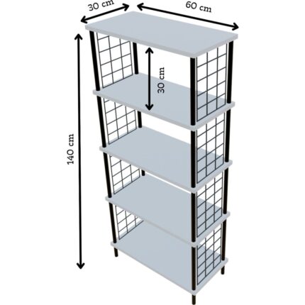 Barin Design 5 Raflı Telli Çevir Kur Çok Amaçlı Ayakkabılık ve Düzenleyici Raf Ünitesi Antre, Banyo, Balkon, Ofis - Görsel 4