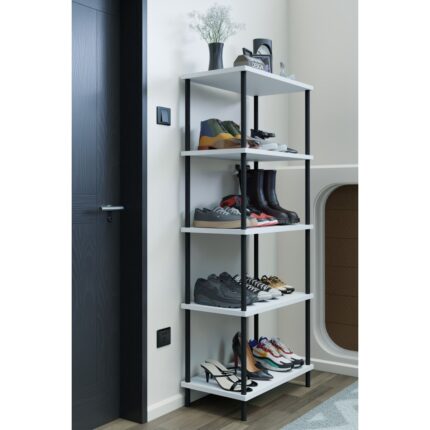 Barin Design 5 Raflı Çevir-Kur Ayakkabılık Metal Gövde Çok Amaçlı Raf Ünitesi Antre, Balkon, Banyo Uyumlu Dolap - Görsel 3