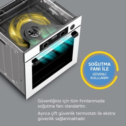 Simfer 11 Fonksiyon Steam Master Beyaz 3'lü Ankastre Set (Fırın + Ocak + Davlumbaz) - Görsel 5
