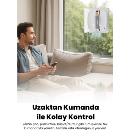 Mieco WA9 Pro Çift Yönlü Su Püskürtmeli Cam Temizleme Robotu (Kumandalı) - Görsel 2