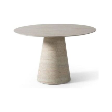 Gazzini Furniture Lucca Yuvarlak Traverten Masa, Konik 120X120 - Görsel 2