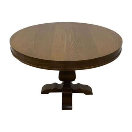 Gazzini Furniture Orleans Fransız Klasik Still Yuvarlak Açılır Ceviz Masa 100X100