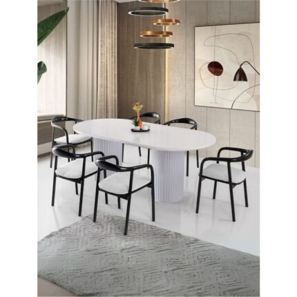 Gazzini Furniture Echo Iskandinav Oval Ahşap Bohem Masa 90X160 - Görsel 4