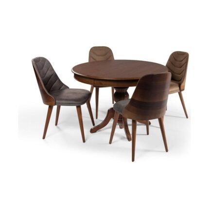 Gazzini Furniture Lindon Baba Ayak Yuvarlak Açılır Masa 110X110 - Görsel 3