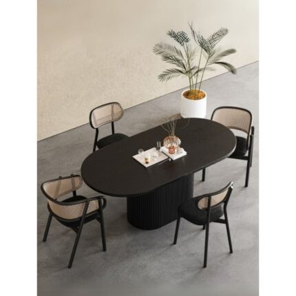 Gazzini Furniture Apolena Oval Ahşap Bohem Yemek Masası 80X160