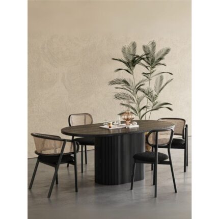 Gazzini Furniture Apolena Oval Ahşap Bohem Yemek Masası 80X160 - Görsel 2
