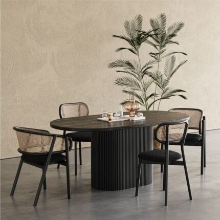 Gazzini Furniture Apolena Oval Ahşap Bohem Yemek Masası 80X160 - Görsel 3