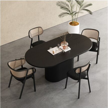 Gazzini Furniture Apolena Oval Ahşap Bohem Yemek Masası 80X160 - Görsel 4