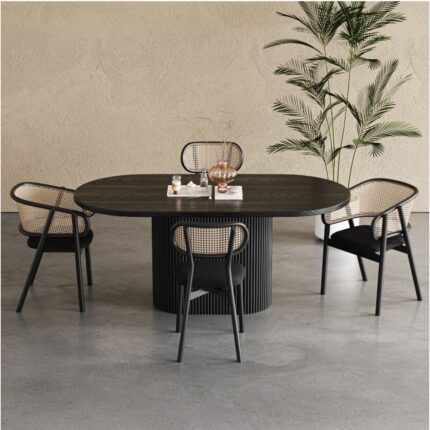 Gazzini Furniture Apolena Oval Ahşap Bohem Yemek Masası 80X160 - Görsel 5