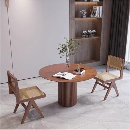 Gazzini Furniture Breeze Yuvarlak Ahşap Bohem Masa 110X110 - Görsel 4