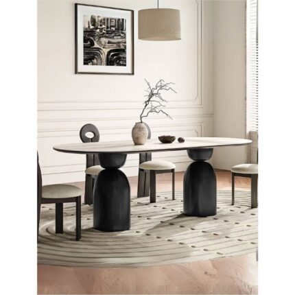 Gazzini Furniture Imperial Italyan Still Oval Ahşap Yemek Masası 100X210 - Görsel 2