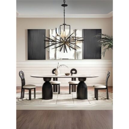 Gazzini Furniture Imperial Italyan Still Oval Ahşap Yemek Masası 100X210 - Görsel 3