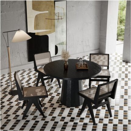 Gazzini Furniture Odessa Iskandinav Doğal Ahşap Mutfak Masası 110X110 - Görsel 3