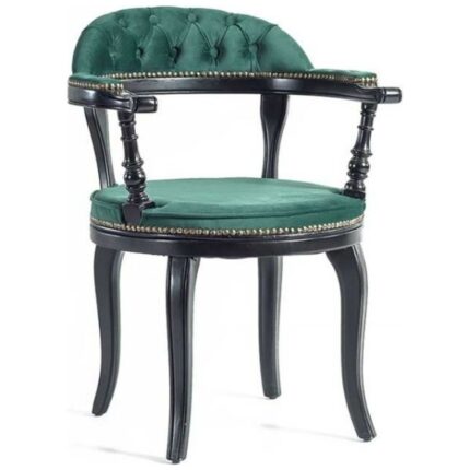 Gazzini Furniture Majesta Kapitoneli Classic Ahşap Sandalye - Görsel 5