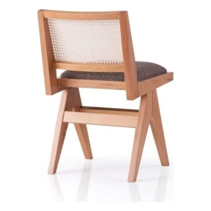 Gazzini Furniture Lofoten Pergel Hazeranlı Hasırlı Ahşap Sandalye - Görsel 2