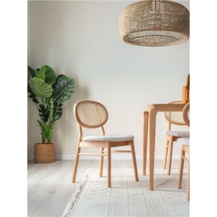 Gazzini Furniture Oslo Hasırlı Ahşap Sandalye