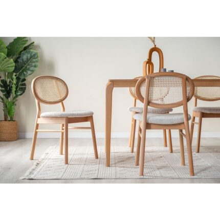 Gazzini Furniture Oslo Hasırlı Ahşap Sandalye - Görsel 5