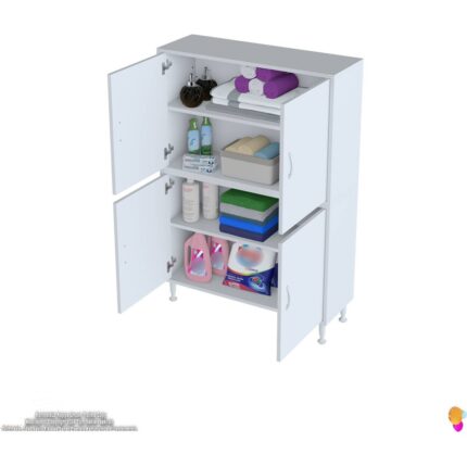 Modilayn İLKİM 100x138x32,5 cm Ekstra Düzen İçin Kullanışlı 4 Kapak 4 Bölmeli Banyo Mutfak Dolabı - Görsel 5
