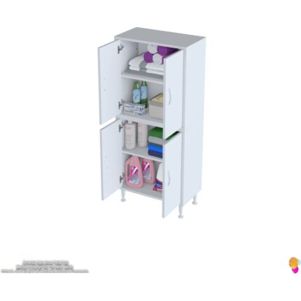 Modilayn İLKİM 55x138x32,5 cm Ekstra Düzen İçin Kullanışlı 4 Kapak 4 Bölmeli Banyo Mutfak Dolabı - Görsel 5