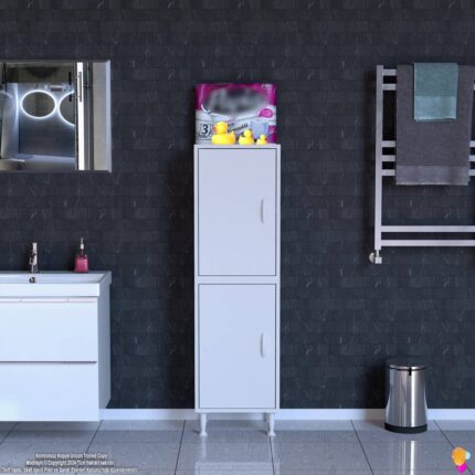 Modilayn İLKİM 50x138x32,5 cm Ekstra Düzen İçin Kullanışlı 4 Kapak 4 Bölmeli Banyo Mutfak Dolabı - Görsel 3