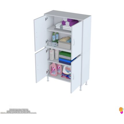 Modilayn İLKİM 75x138x32,5 cm Ekstra Düzen İçin Kullanışlı 4 Kapak 4 Bölmeli Banyo Mutfak Dolabı - Görsel 5