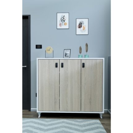 ECM 3 Kapaklı Ayakkabılık Çok Raflı Modern Ayakkabı Dolabı, Geniş Depolama Alanı, Kolay Kurulum Vestiyer