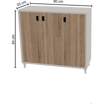 ECM 3 Kapaklı Ayakkabılık Çok Raflı Modern Ayakkabı Dolabı, Geniş Depolama Alanı, Kolay Kurulum Vestiyer - Görsel 5