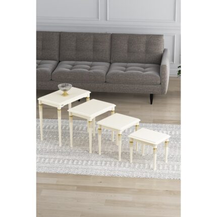 Canisa Concept Zeyra Serisi 1.sınıf Mdf ve Lake Boya Avangart 4'lü Zigon Sehpa Takımı - Görsel 3