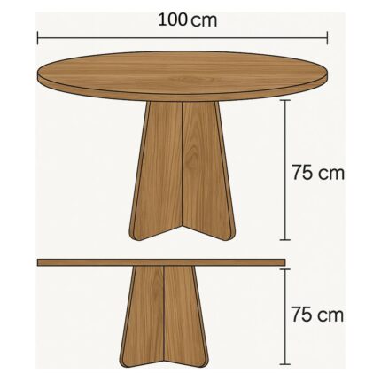 HMC Decor Modern Yuvarlak 100CM Yemek Masası-Mutfak Masası (Sandalyeler Temsilidir) Mat Beyaz Yuvarlakmasa, One Size - Görsel 3