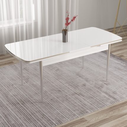 Canisa Nira Serisi 70X114 Mdf Açılabilir Krom Detay Mutfak Masası