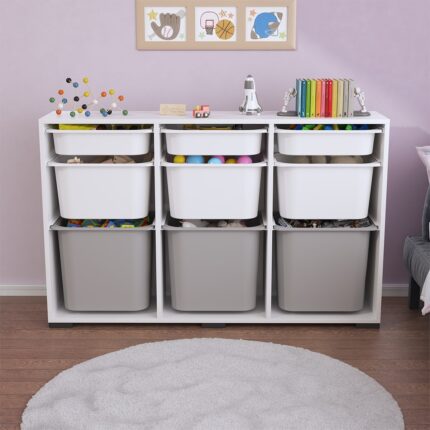 Pratico Mobilya Bofi Ultra 3+3+3 Gri Beyaz Sepetli Çok Amaçlı Mutfak Kiler Dolabı - Görsel 2