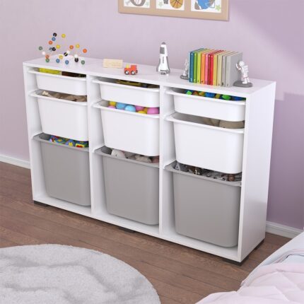 Pratico Mobilya Bofi Ultra 3+3+3 Gri Beyaz Sepetli Çok Amaçlı Mutfak Kiler Dolabı - Görsel 3