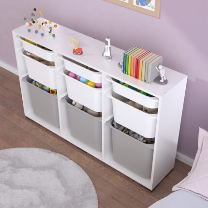 Pratico Mobilya Bofi Ultra 3+3+3 Gri Beyaz Sepetli Çok Amaçlı Mutfak Kiler Dolabı - Görsel 4