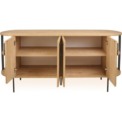 Just Home Federico 4 Kapaklı Raflı Konsol - Safir Meşe - 160 cm - Görsel 2